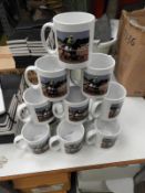 *12 Porcelain Mug Depicting Race Horses