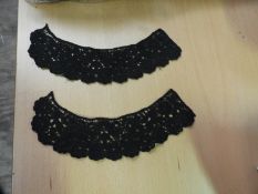 *100 Pairs of Black Lace Collars