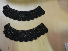 *100 Pairs of Black Lace Collars