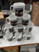 *12 Porcelain Mug Depicting Race Horses