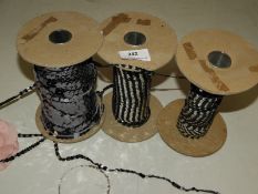 *Three Rolls of Black & Silver Sequins