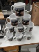 *12 Porcelain Mug Depicting Race Horses
