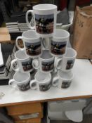 *12 Porcelain Mug Depicting Race Horses