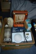 Box of Assorted Electrical Items; Radios, Lamps, e