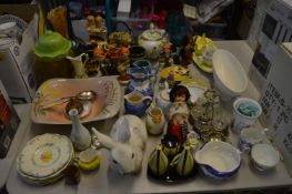 Pottery Items Including Biscuit Barrels, Teapots,