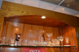 Cut Glass and Engraved Glass Candlesticks, Wine Gl