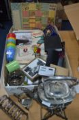 Tray Lot of Collectibles Including Plated Ware, Sp