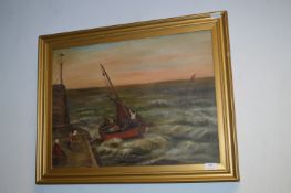 Oil on Canvas - Shipping Scene