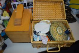 Sew Basket with Contacts, and Shoe Cleaning Produc
