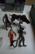 Four Action Figures Including Xenomorph, Lizard, e