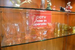 1930's Decorative Coloured Glassware, Lemonade Set