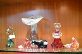 Studio Glass Ornaments, Vase, etc.