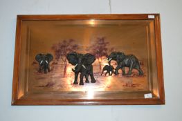 Copper Effect Elephant Wall Art