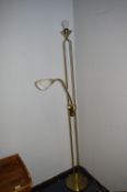Brass Effect Uplighter Reading Lamp