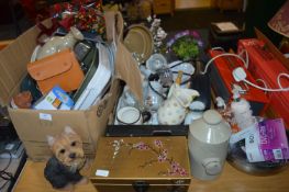 Two Boxes of Kitchenware, Roasting Dishes, Glasswa