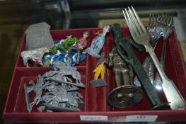 Small Tray Lot of Lead Soldiers, etc.