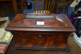Vintage Flame Mahogany Sarcophagus Tea Caddy