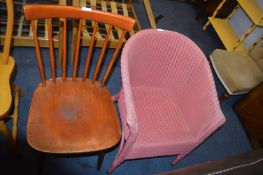 Pink Lloyd Loom Style Bedroom Chair plus One Other