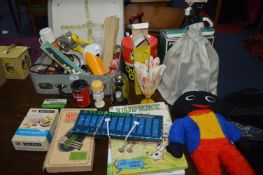 Small Suitcase and a Collection of Vintage Items;