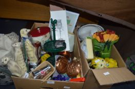 Two Boxes of Assorted Household Items, Ornaments,