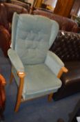Green Upholstered High Seat Chair