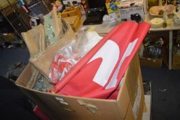 Large Box of Fabric Including Hessian, etc.