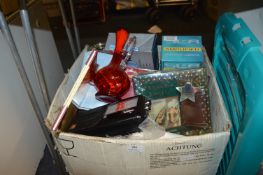 Large Box of Household Goods; Telephones, Radios,