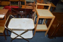 Folding Metal Tea Trolley, Hall Stand, and a Mobil