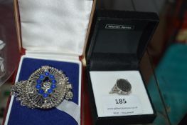 Silver Ring Featuring a Mounted King Edward Silver