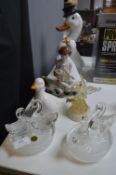 Pottery and Glass Ornaments Including Two Rock Cry