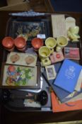 Tray of Vintage Collectibles, Sooty Egg Cups, etc.