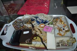 Tray Lot of Costume Jewellery and a Jewellery Stor