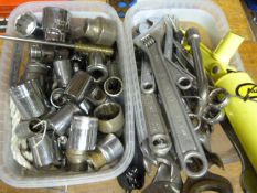 Two Boxes of Spanners and Sockets Including Britoo