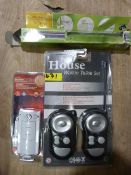 Walkie Talkie Set, Wire Twister and Door Alarm