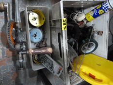 Box Containing Brasen Bits, Drill Bits, Padlocks,