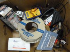 Box Containing Battery Charger, Detector, Cable, e