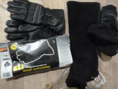 Motorcycle Spats, Knee Warmers and Gloves