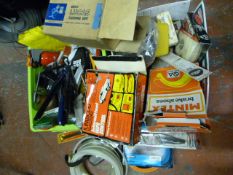 Two Boxes of Assorted Tools and Car Accessories