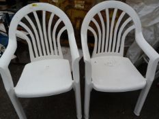 Two Stackable Plastic Garden Chairs