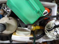 Miscellaneous Box Including Fuel Can, Fire Alarm B