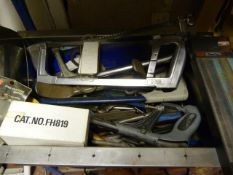 Tin of Assorted Tools Including Hacksaws, End Cutt