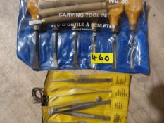 Wood Carving Set and a Set of Assorted Tweezers