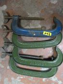 Four Record No.8 G-Clamps