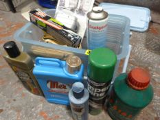 Box of Car Cleaning Products and Shammy Leather