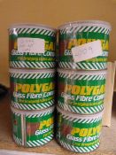 Six Tins of Polyguard Glass Fibre Compound