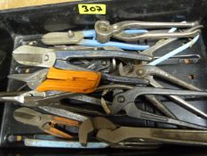 Tray of Pliers and Tin Knips