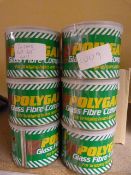 Six Tins of Polyguard Glass Fibre Compound
