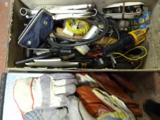 Tin Box Containing Grips, Spanners, etc.