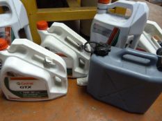 Petrol and Five Cans of Castrol Oil (Some Part Use