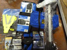 Quantity of Cycling Accessories Including Kidney Belts, High Vis, Bike Cover, etc.